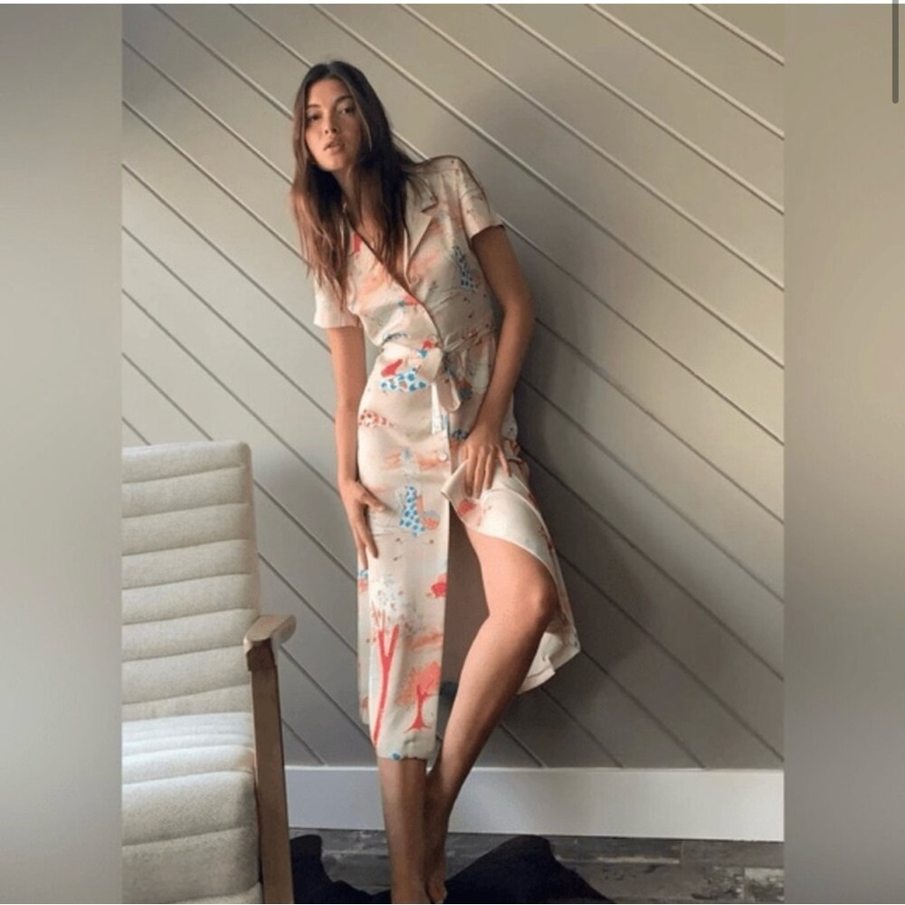 ISO!!! Wilfred Shirtdress in Champagne Cornflower Print